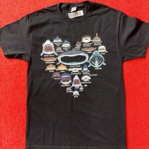 "SHARKS GALORE" T-shirt, Fruit of the Loom